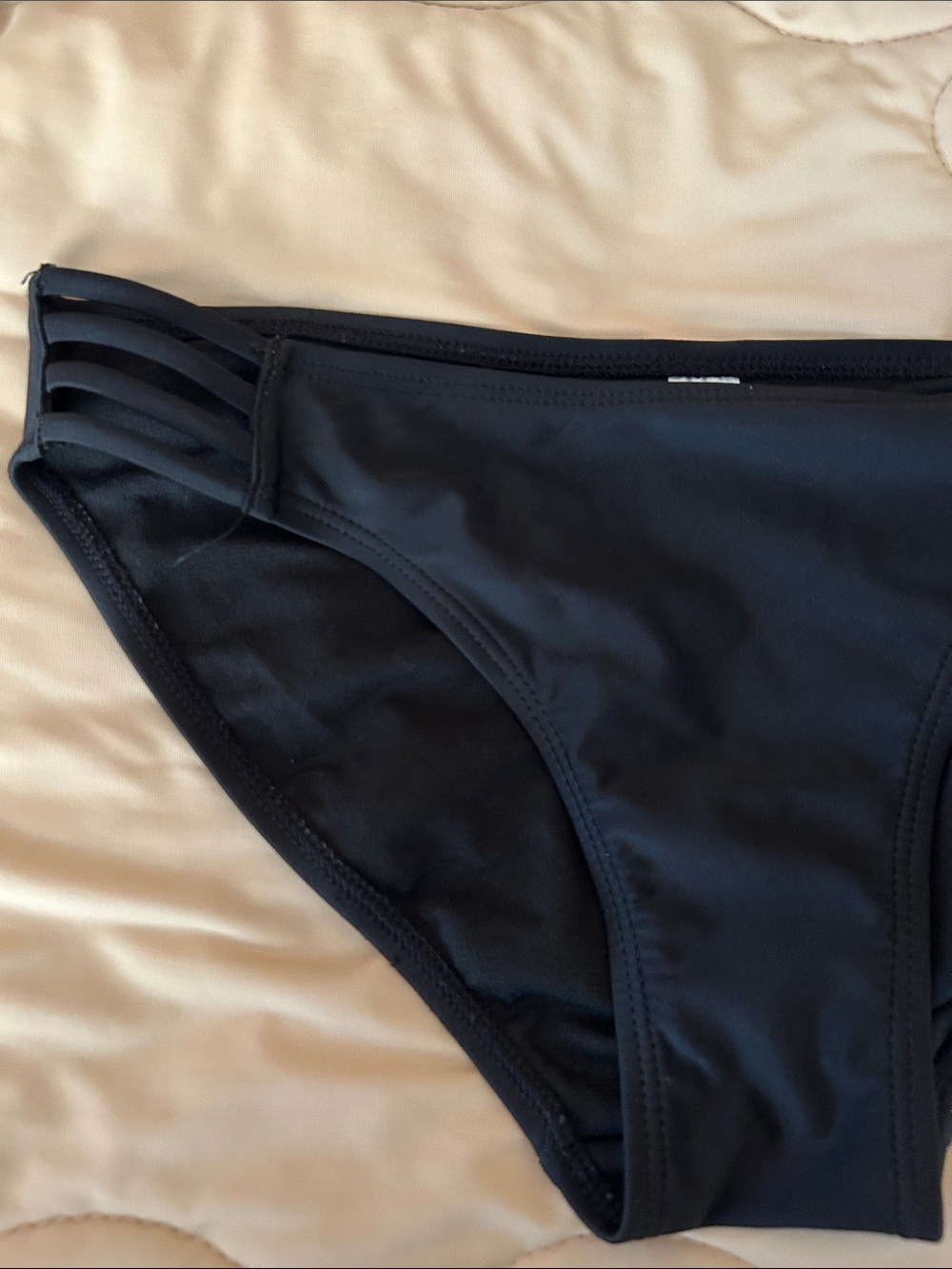 No Boundaries Black Bikini Bottom with Triple-Strap Sides - Picture 4 of 5